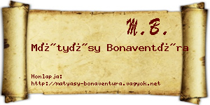 Mátyásy Bonaventúra névjegykártya